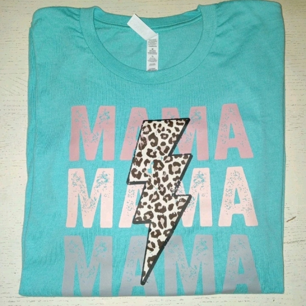 NEW! Mama Lightning Bolt Bella Canvas Women's Graphic T Shirt Sz XL